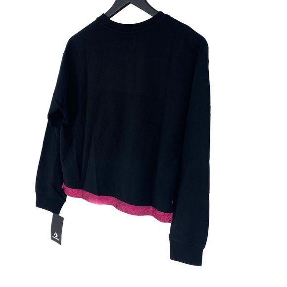 CONVERSE Pink Metallic Logo Crewneck Sweatshirt - Picture 10 of 16